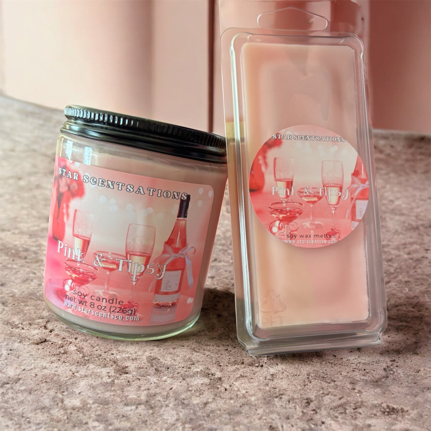 Pink & Tipsy Candle & Wax Melt