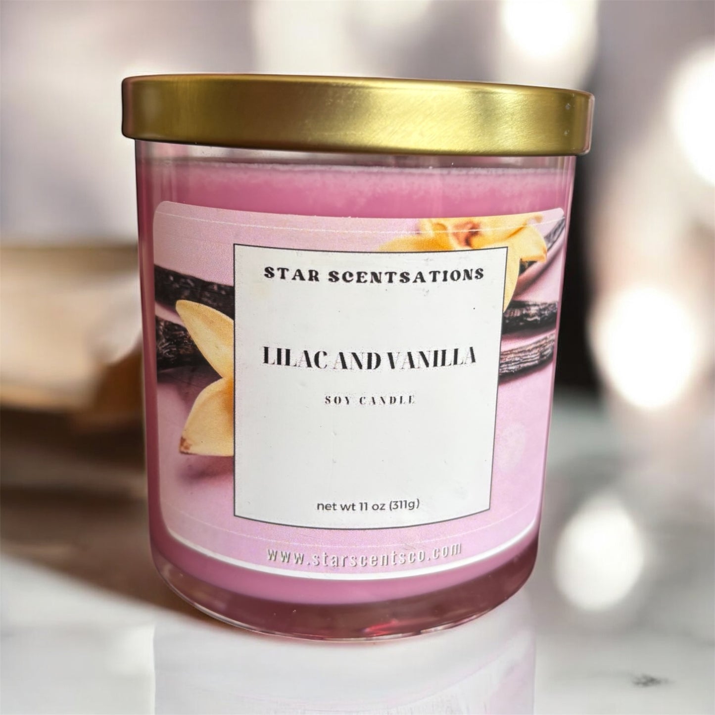 Pink Lilac and Vanilla Candle