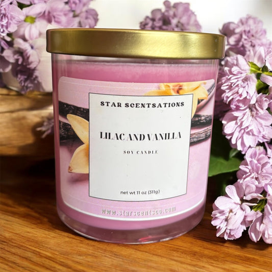 Pink Lilac and Vanilla Candle
